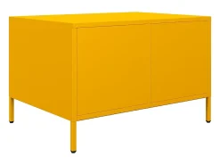 vidaxl Mesa centro 68,5x50x43,5cm aço laminado a frio mostarda^ Mesa De Centro