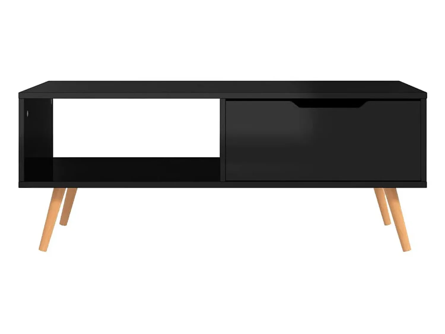 Mesa centro 100x49,5x43cm derivados de madeira brilhante PT201647^ Mesa De Centro