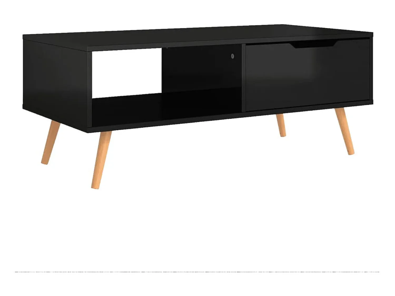 Mesa centro 100x49,5x43cm derivados de madeira brilhante PT201647^ Mesa De Centro