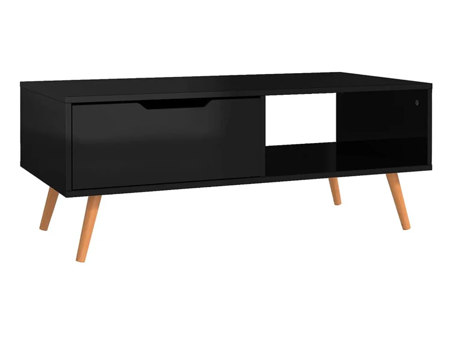 Mesa centro 100x49,5x43cm derivados de madeira brilhante PT201647^ Mesa De Centro