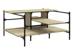 Mesa De Centro* Mesa centro 100x100x48,5cm derivados madeira de carvalho sonoma PT669271 Castanho