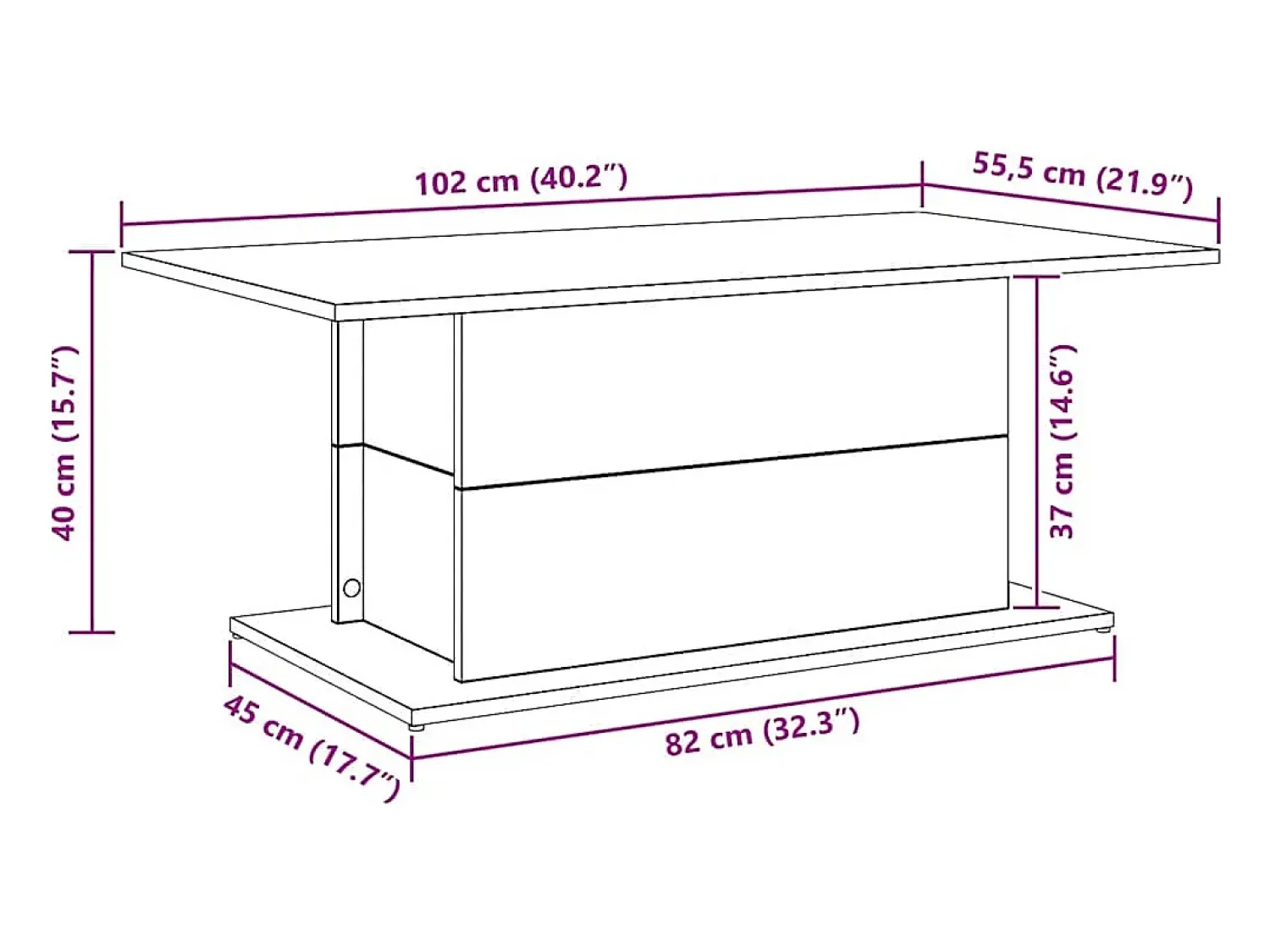 Mesa De Centro|vidaxl Mesa centro 102x55,5x40cm derivados madeira carvalho artisiano Natural claro
