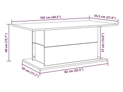 Mesa De Centro|vidaxl Mesa centro 102x55,5x40cm derivados madeira carvalho artisiano Natural claro