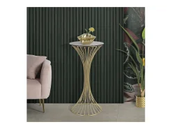 Mesa De Centro* Mesa Centur Cm Ø50X103 Dourado
