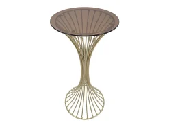 Mesa De Centro* Mesa Centur Cm Ø50X103 Dourado