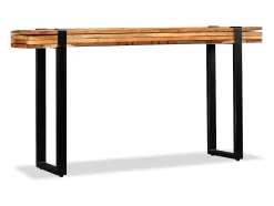New vidaxl Mesa consola ajustável em madeira maciça recuperada Multicor