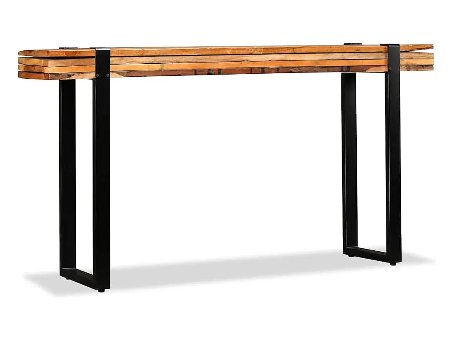 New vidaxl Mesa consola ajustável em madeira maciça recuperada Multicor