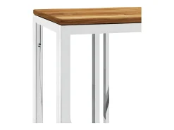 Best Mesa consola aço inoxidável/madeira de acácia maciça PT425498 Prateado
