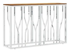 Best Mesa consola aço inoxidável/madeira de acácia maciça PT425498 Prateado