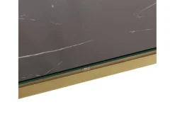 Clearance vidaxl Mesa consola aço inoxidável e vidro temperado Dourado