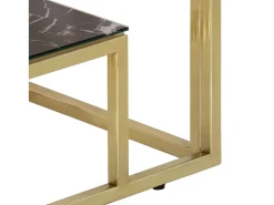 Clearance vidaxl Mesa consola aço inoxidável e vidro temperado Dourado