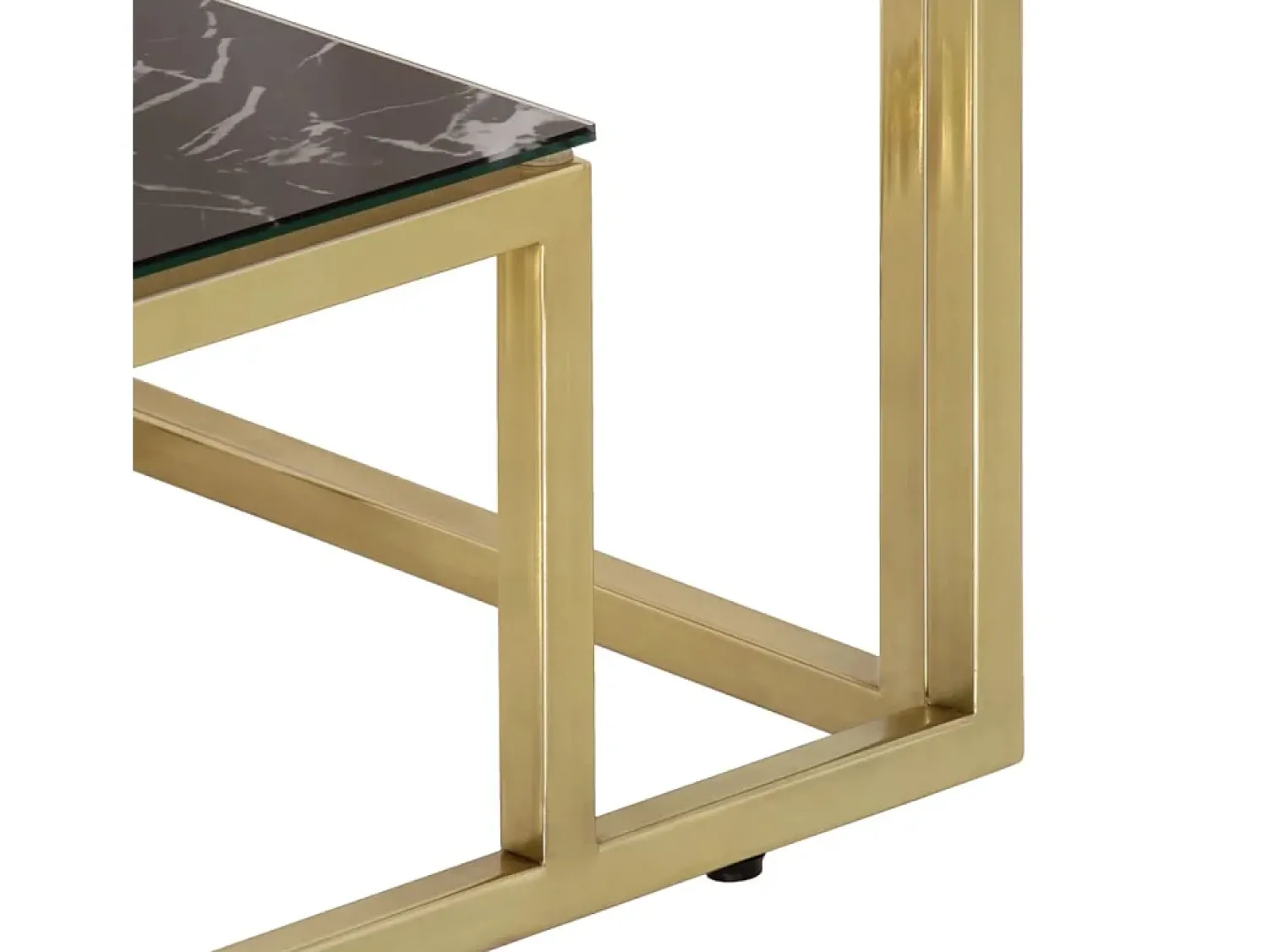 Clearance vidaxl Mesa consola aço inoxidável e vidro temperado Dourado
