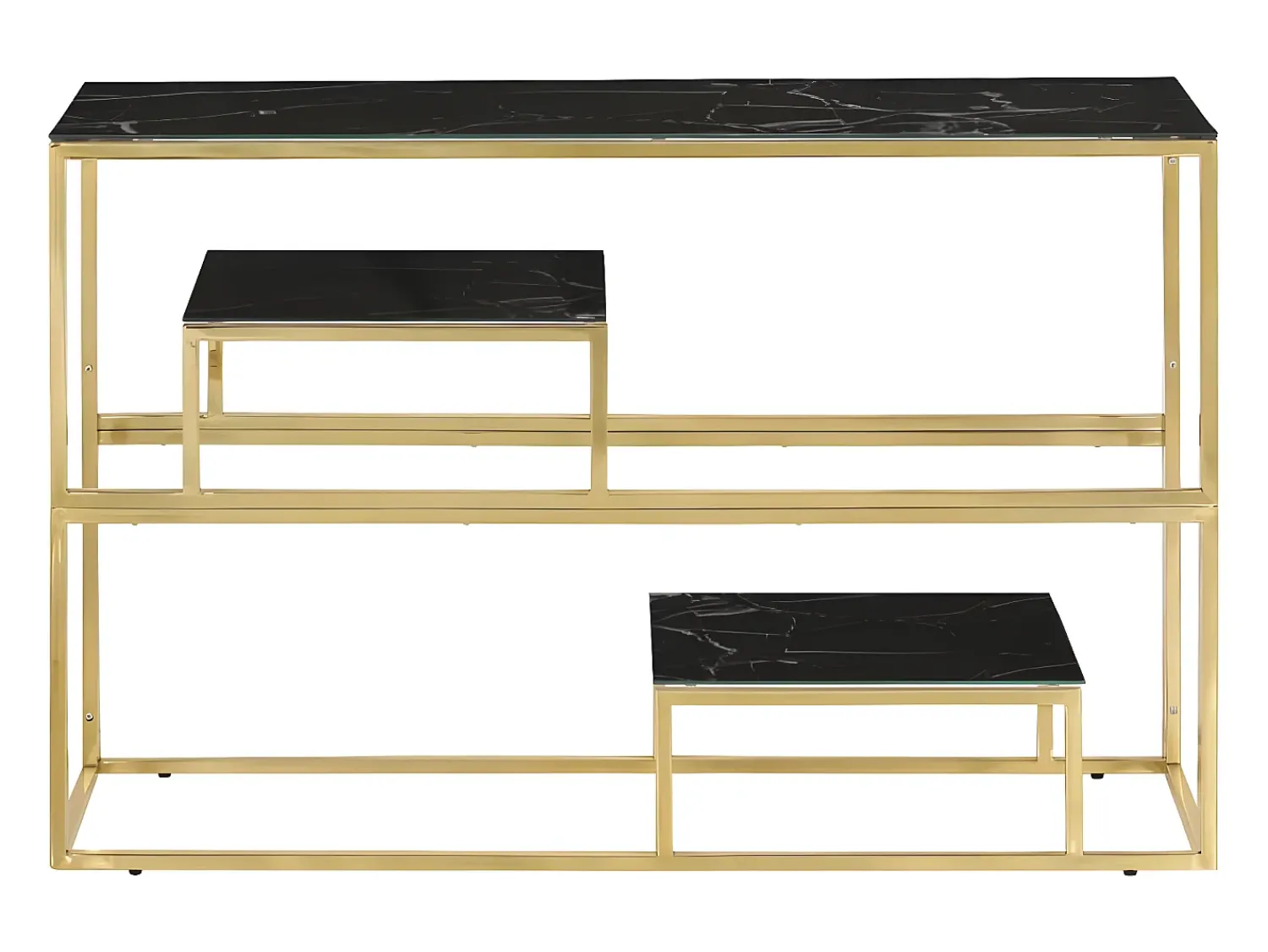 Mesa consola aço inoxidável e vidro temperado PT503994^ Consola