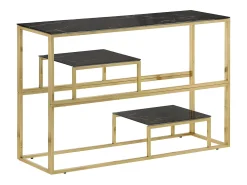 Mesa consola aço inoxidável e vidro temperado PT503994^ Consola