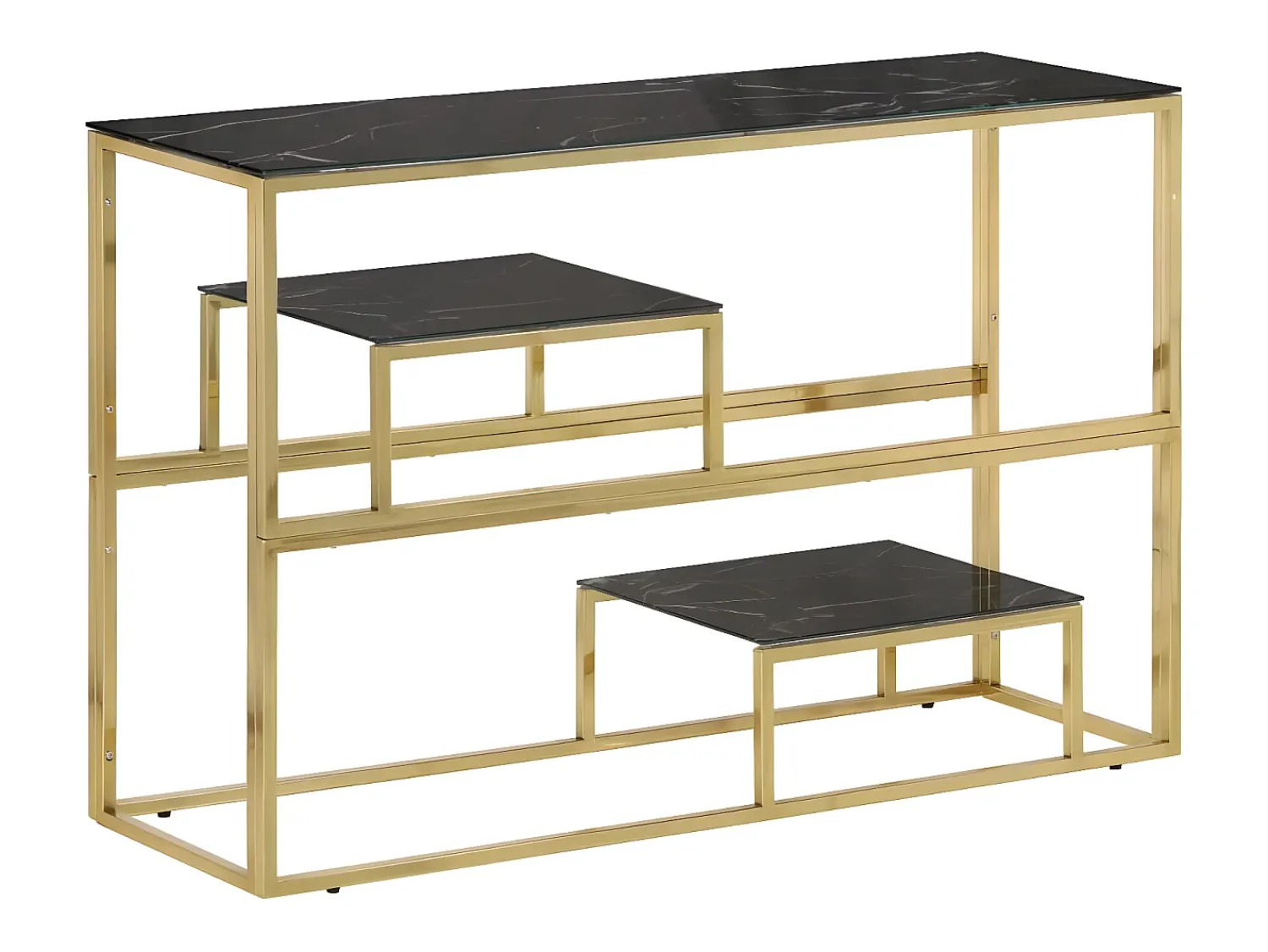 Mesa consola aço inoxidável e vidro temperado PT503994^ Consola