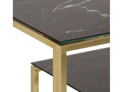 Mesa consola aço inoxidável e vidro temperado PT503994^ Consola