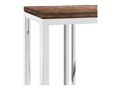 Discount Mesa consola aço inoxidável e madeira recuperada maciça PT848804 Prateado