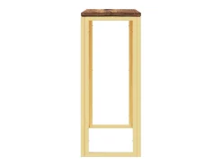 Outlet vidaxl Mesa consola aço inoxidável/madeira recuperada maciça Dourado