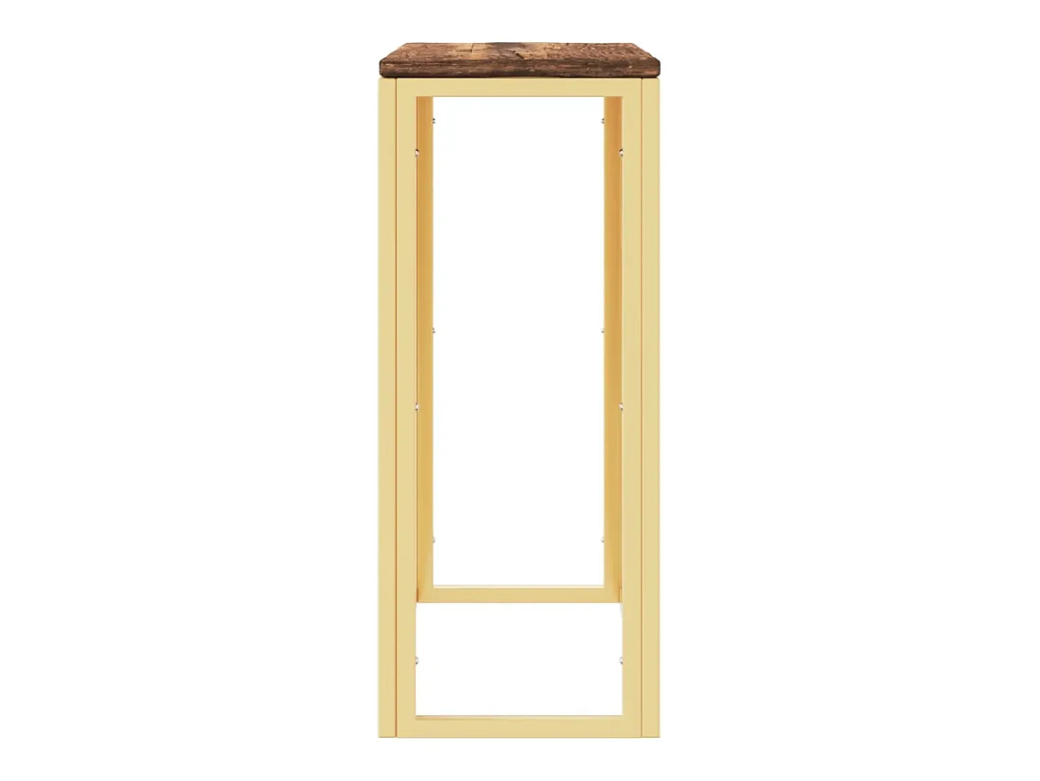 Outlet vidaxl Mesa consola aço inoxidável/madeira recuperada maciça Dourado