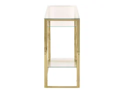 Outlet Mesa consola aço inoxidável e vidro temperado PT333148 Dourado