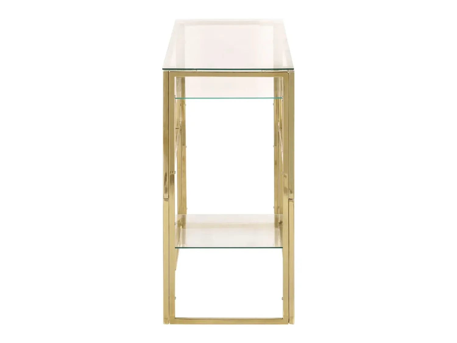 Outlet Mesa consola aço inoxidável e vidro temperado PT333148 Dourado