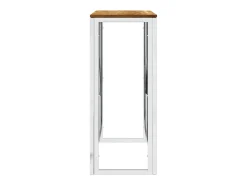 Online vidaxl Mesa consola aço inoxidável/madeira de acácia maciça Prateado