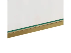 Hot vidaxl Mesa consola aço inoxidável e vidro temperado Dourado