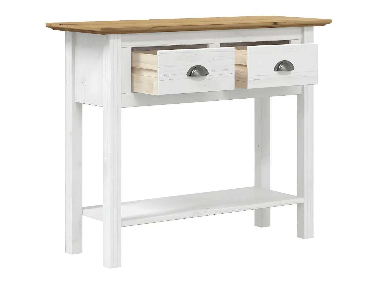 Consola* Mesa consola BODO 91x35x74cm madeira de pinho maciça PT795835 Castanho