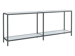 Consola|vidaxl Mesa consola 200x35x75,5 cm vidro temperado Branco