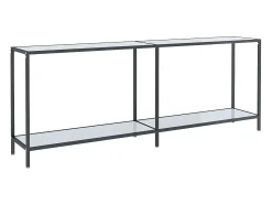 Consola| Mesa consola 200x35x75,5 cm vidro temperado PT291110 Branco