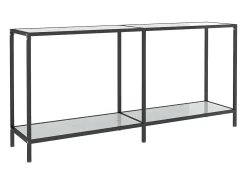 Online Mesa consola 160x35x75,5 cm vidro temperado PT397191 Branco