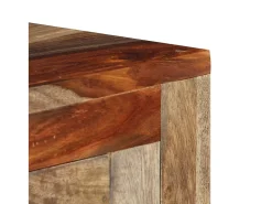 Clearance vidaxl Mesa consola c/ 3 gavetas 120x30x75 cm madeira acácia maciça Cinzento