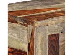 Clearance vidaxl Mesa consola c/ 3 gavetas 120x30x75 cm madeira acácia maciça Cinzento