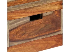 Clearance vidaxl Mesa consola c/ 3 gavetas 120x30x75 cm madeira acácia maciça Cinzento