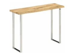 Consola*vidaxl Mesa consola c/ borda viva 105x33x76cm madeira mangueira maciça Natural claro