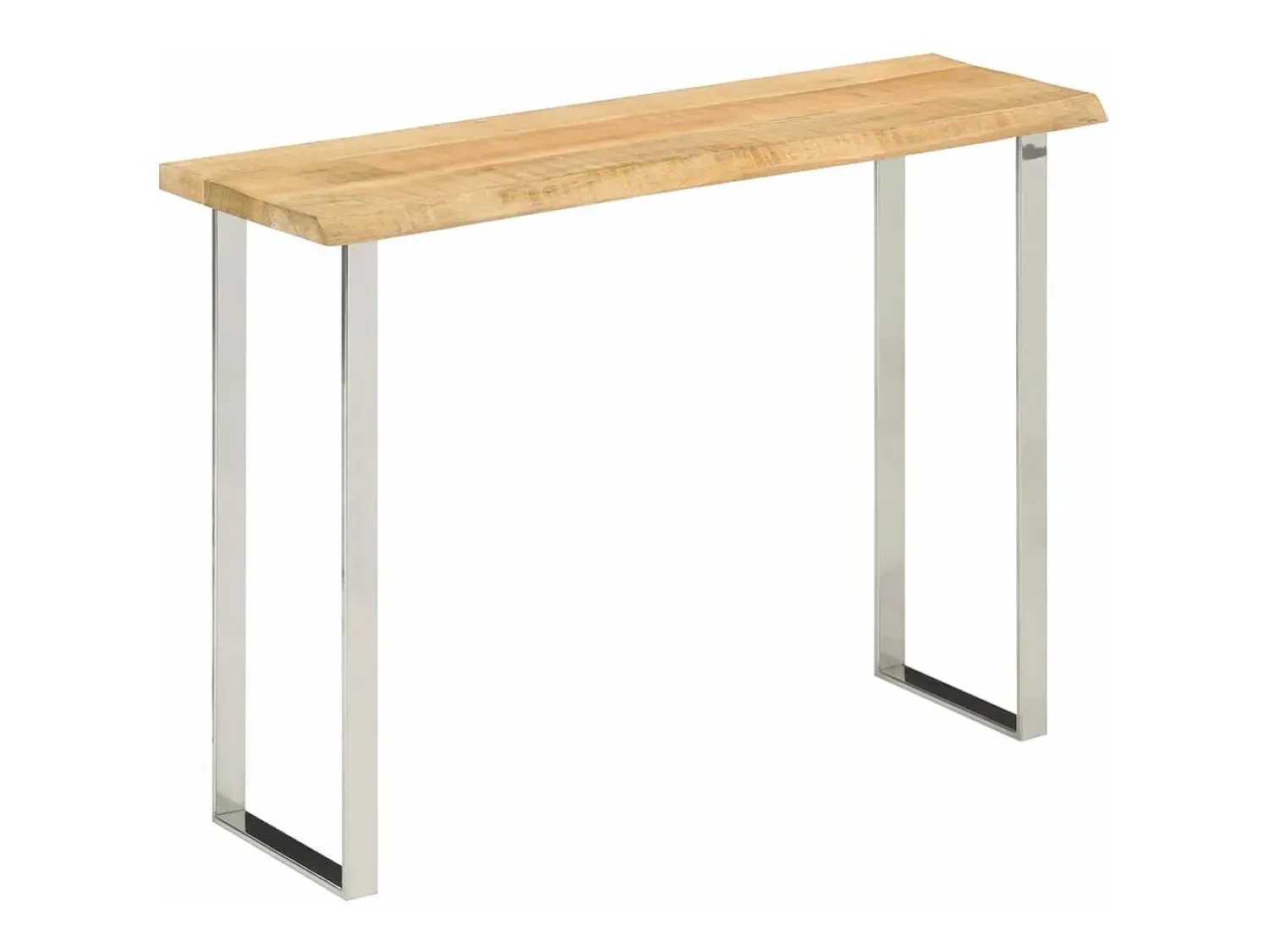 Consola*vidaxl Mesa consola c/ borda viva 105x33x76cm madeira mangueira maciça Natural claro