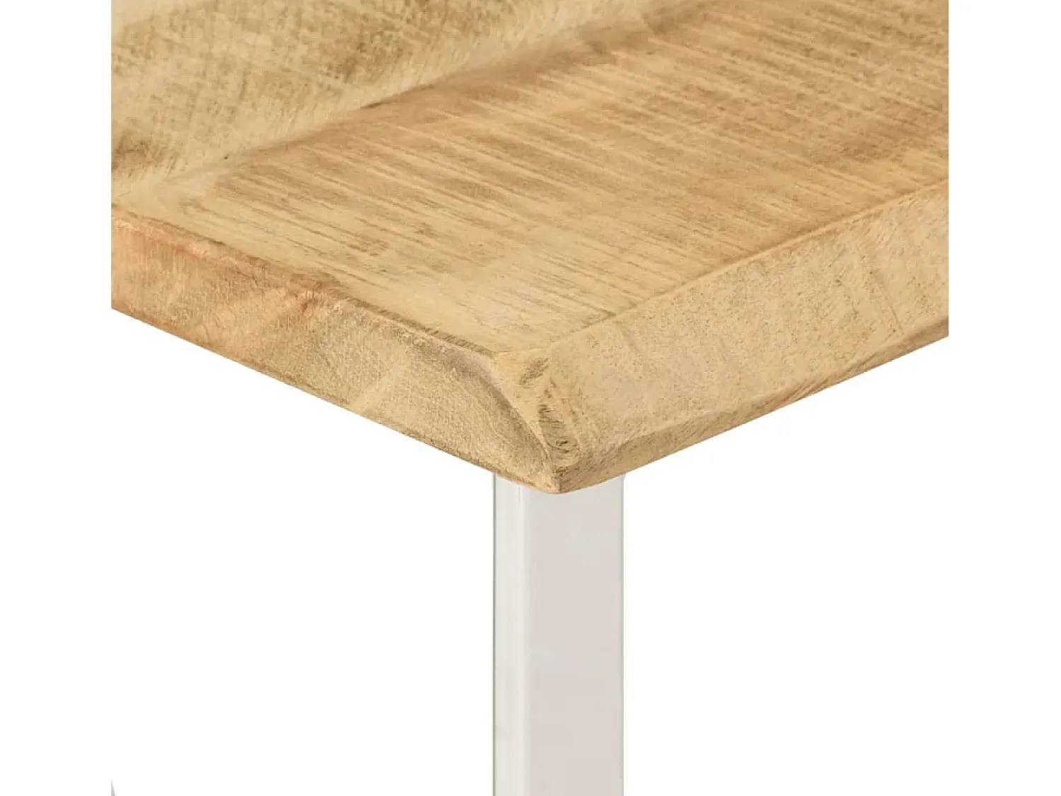 Consola*vidaxl Mesa consola c/ borda viva 105x33x76cm madeira mangueira maciça Natural claro