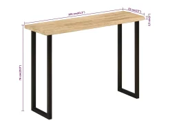 vidaxl Mesa consola c/ borda viva 105x33x76cm madeira mangueira maciça^ Consola