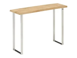 Outlet Mesa consola c/ borda viva 105x33x76cm madeira mangueira maciça PT648431 Castanho