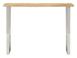 Outlet Mesa consola c/ borda viva 105x33x76cm madeira mangueira maciça PT648431 Castanho