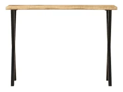 Discount vidaxl Mesa consola c/ borda viva 105x33x76cm madeira mangueira maciça Natural claro