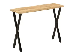 Consola| Mesa consola c/ borda viva 105x33x76cm madeira mangueira maciça PT491275 Castanho
