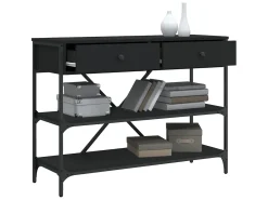 Sale Mesa consola c/ gavetas/prateleiras derivados de madeira PT521507 Preto