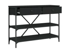 Sale Mesa consola c/ gavetas/prateleiras derivados de madeira PT521507 Preto