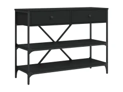 Sale Mesa consola c/ gavetas/prateleiras derivados de madeira PT521507 Preto
