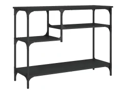 Consola* Mesa consola c/ prateleiras 100x35x75 cm PT566907 Preto