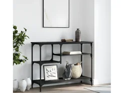 Consola* Mesa consola c/ prateleiras 100x35x75 cm PT566907 Preto