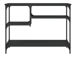 Consola* Mesa consola c/ prateleiras 100x35x75 cm PT566907 Preto