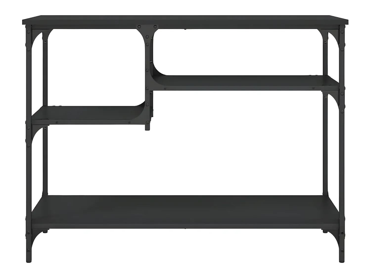 Consola* Mesa consola c/ prateleiras 100x35x75 cm PT566907 Preto