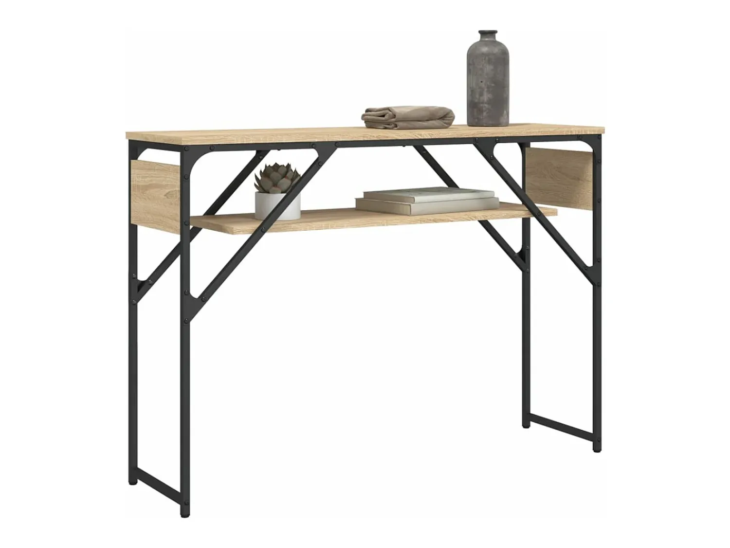 Sale Mesa consola c/ prateleira derivados de madeira carvalho sonoma PT134571 Castanho